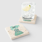 Marshall Michigan Fountain Steinuntersetzer (Seitenansicht)