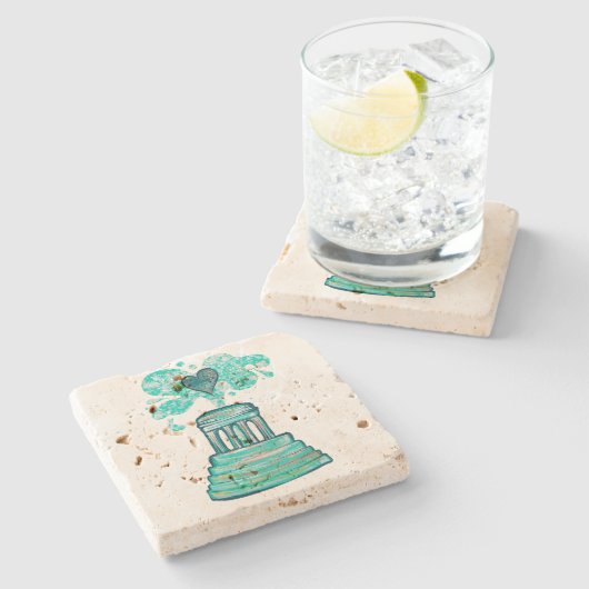 Marshall Michigan Fountain Steinuntersetzer (Seitenansicht)