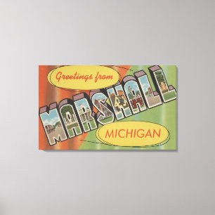Marshall, Michigan - große Buchstabe-Szenen Leinwanddruck