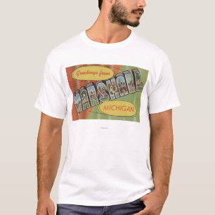 Marshall, Michigan - große Buchstabe-Szenen T-Shirt