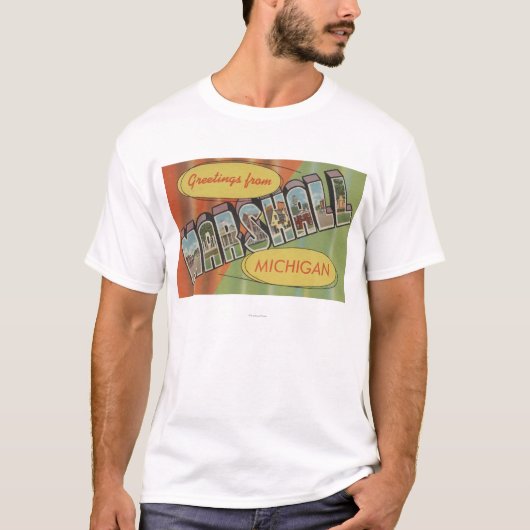 Marshall, Michigan - große Buchstabe-Szenen T-Shirt (Vorderseite)