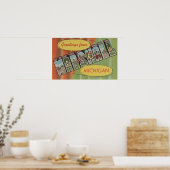 Marshall, Michigan - Große Buchstabenszenen Poster (Küche)