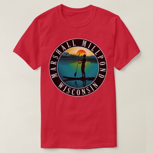 Marshall Millpond Wisconsin Paddleboarding T-Shirt (Design vorne)