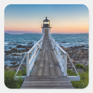 Marshall Point Lighthouse bei Sunset Quadratischer Aufkleber
