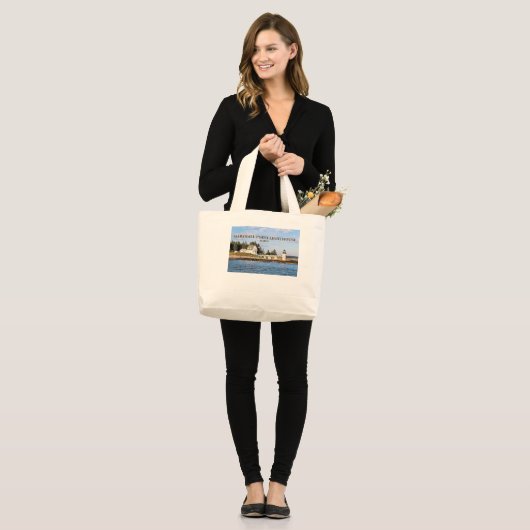 Marshall Point Lighthouse, Maine Jumbo Tote Bag Jumbo Stoffbeutel (Vorderseite (Model))
