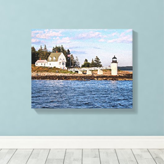 Marshall Point Lighthouse Maine Wrapped Canvas Leinwanddruck (Insitu (Holzboden))