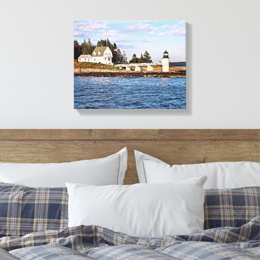 Marshall Point Lighthouse Maine Wrapped Canvas Leinwanddruck (Insitu (Schlafzimmer))