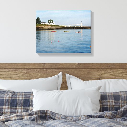 Marshall Point Lighthouse Maine Wrapped Canvas Leinwanddruck (Insitu (Schlafzimmer))