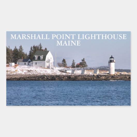 Marshall Point Lighthouse, Port Clyde Maine Rechteckiger Aufkleber (Vorderseite)