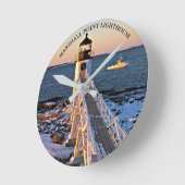 Marshall PointLighthouse Maine Wall Clock Runde Wanduhr (Winkel)