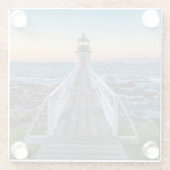 Marshall-Punkt-Leuchtturm am Sonnenuntergang Glasuntersetzer (Rückseite)