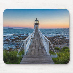 Marshall-Punkt-Leuchtturm am Sonnenuntergang Mousepad