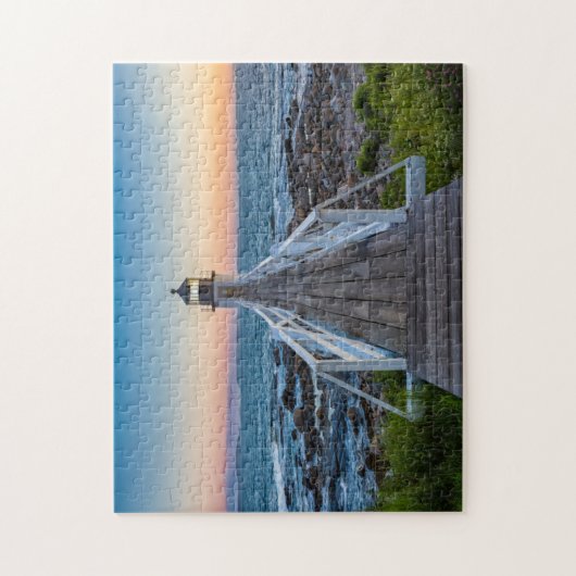 Marshall-Punkt-Leuchtturm am Sonnenuntergang Puzzle (Vertikal)