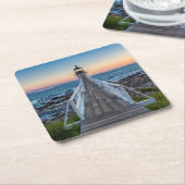 Marshall-Punkt-Leuchtturm am Sonnenuntergang Rechteckiger Pappuntersetzer (angewinkelt)