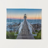 Marshall-Punkt-Leuchtturm am Sonnenuntergang Wandteppich (Vorderseite (Horizontal))