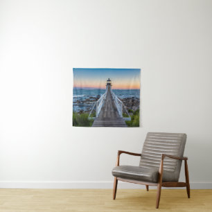 Marshall-Punkt-Leuchtturm am Sonnenuntergang Wandteppich