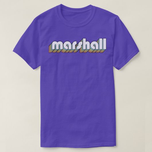 Marshall Retro Rainbow Typografie Faded Style T-Shirt (Design vorne)