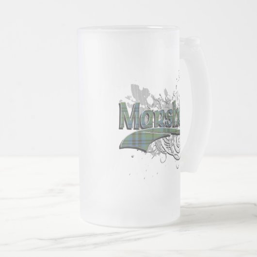 Marshall Tartan Grunge Mattglas Bierglas (VorderseiteRechts)