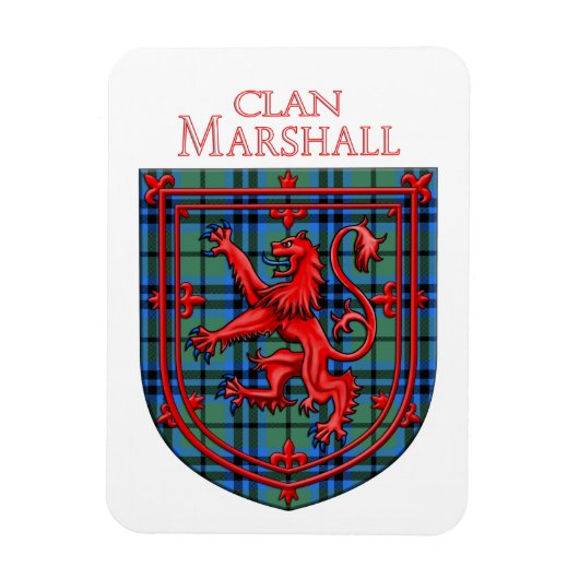 Marshall Tartan Scottish Kariert Lion Rampant Magnet (Vertikal)