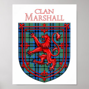 Marshall Tartan Scottish Kariert Lion Rampant Poster