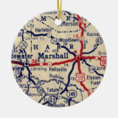 Marshall TX 1945 Karte Keramik Ornament (Vorne)