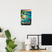 Marshallinseln Küstenillustration Reise Kunst Poster (Heimbüro)