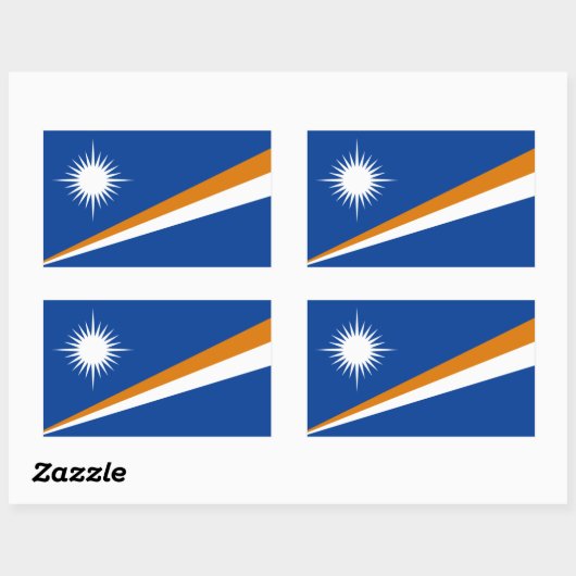 Marshallinseln/Marshallese-Flagge Rechteckiger Aufkleber (Blatt)
