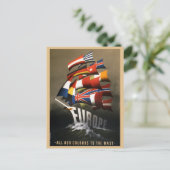 Marshallplan "Vintages Europa - Flaggen" Postkarte (Stehend Vorderseite)