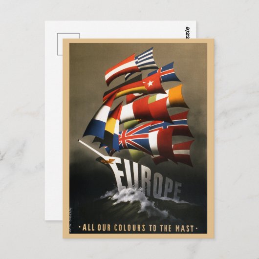 Marshallplan "Vintages Europa - Flaggen" Postkarte (Vorne/Hinten)
