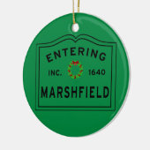 Marshfield Massachusetts Weihnachten Keramik Ornament (Links)