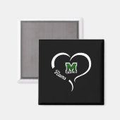 Marshfield Rams Logo Halbherz Slogan Hs Magnet (Vorderseite/Rückseite)