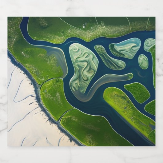 Marshland Elegance Alkoholflaschenetikett (Einzelnes Label)