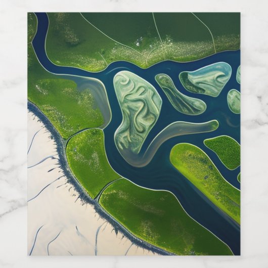 Marshland Elegance Weinetikett (Einzelnes Label)