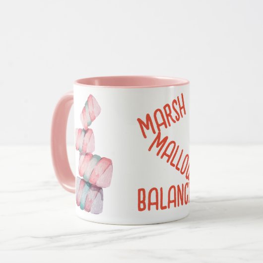 Marshmallow Balancing Candy Pun Tasse (Vorderseite Links)