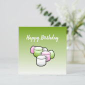Marshmallow Birthday Card Karte (Stehend Vorderseite)