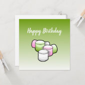 Marshmallow Birthday Card Karte (Vorderseite/Rückseite Beispiel)