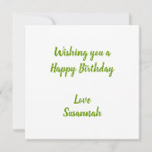 Marshmallow Birthday Card Karte (Rückseite)