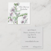 Marshmallow Blume Kräuterpflanze Quadratische Visitenkarte (Vorne/Hinten)