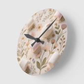 Marshmallow-Blumen-Pastell-Muster Runde Wanduhr (Winkel)