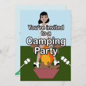 Marshmallow & Campfire Camping Einladung (Vorne/Hinten)