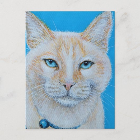 Marshmallow Cat Painting Postkarte (Vorderseite)