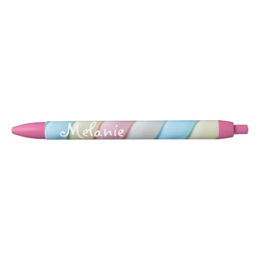 Marshmallow Drehung Pastel Candy Personalisiert Kugelschreiber (Vorderseite)