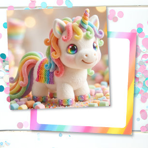 Marshmallow-Einhorn und Pastell-Süßigkeiten-Traum Karte