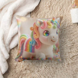 Marshmallow Einhorn und Pastell Süßigkeiten Traum Kissen