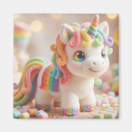 Marshmallow-Einhorn und Pastell-Süßigkeiten-Traum Magnet