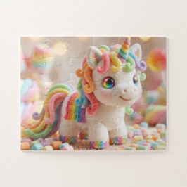 Marshmallow Einhorn und Pastell Süßigkeiten Traum Puzzle