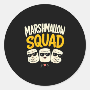 Marshmallow-Familien-Campfire-S'mores Runder Aufkleber