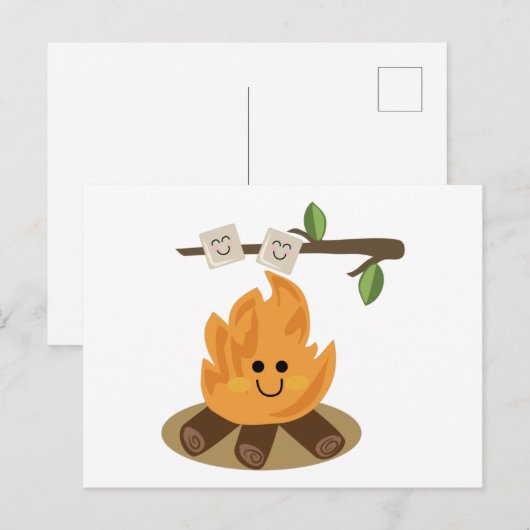 Marshmallow Fire Postkarte (Vorne/Hinten)