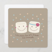 Marshmallow-Freunde und Schokolade-Einladung Einladung (Vorne/Hinten)