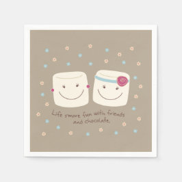 Marshmallow Freunde und Schokolade Napkins Serviette